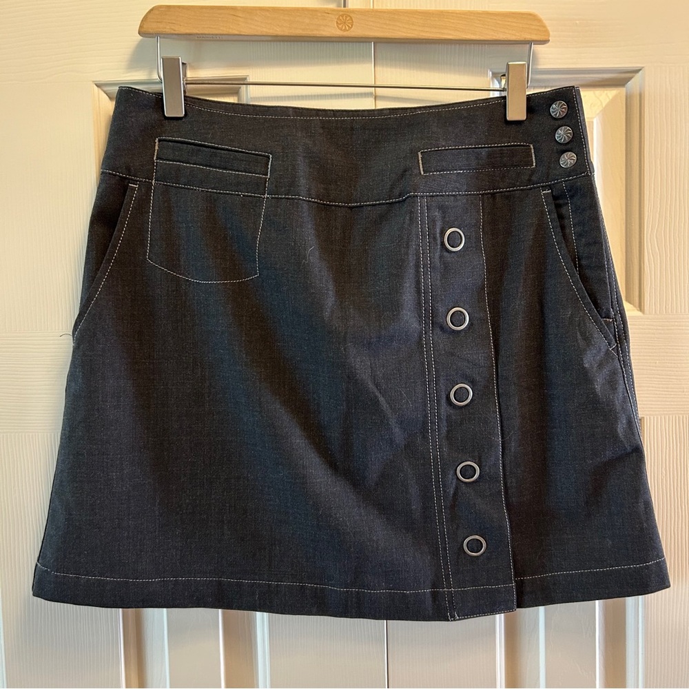 Y2K Athleta Grey Button Wool Skirt